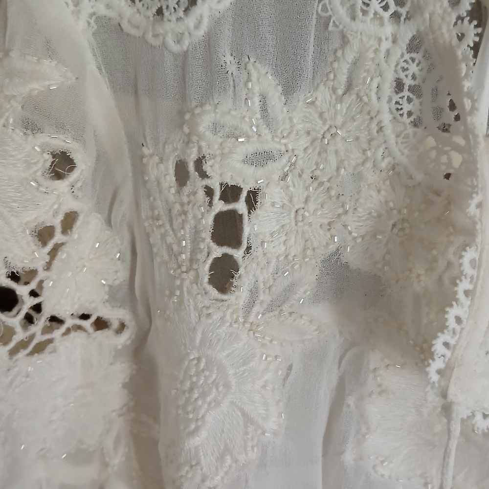 Chicos Embellished Beaded Peasant Blouse - Picture 10 of 12